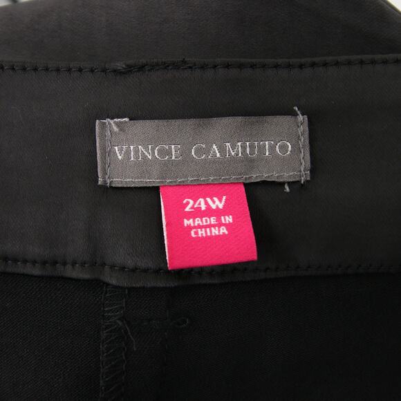 Vince Camuto Dress Pants Black Wide Leg Front Pleat Satin Pleated Trousers 24W - Picture 10 of 12